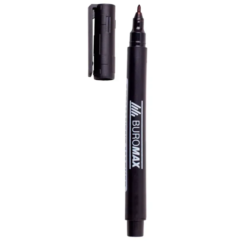 Маркер перманентний Buromax 1 мм спиртова основа чорний